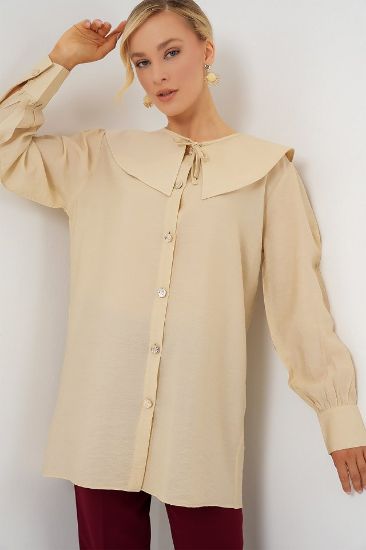 Bebe Yaka Uzun Tunik 5967 - Krem resmi